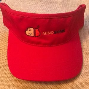 NWOT OS Red Visor Adjustable Velcro Cotton